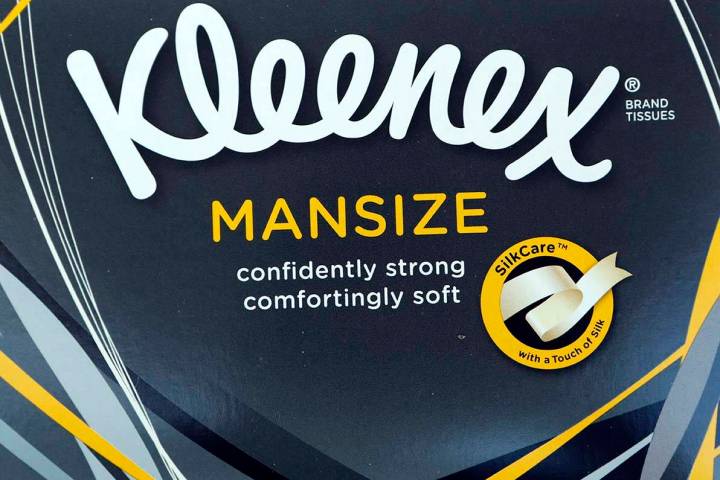 Kleenex Mansize tissues are pictured in London, Thursday, Oct. 18, 2018. Kleenex maker Kimberly ...