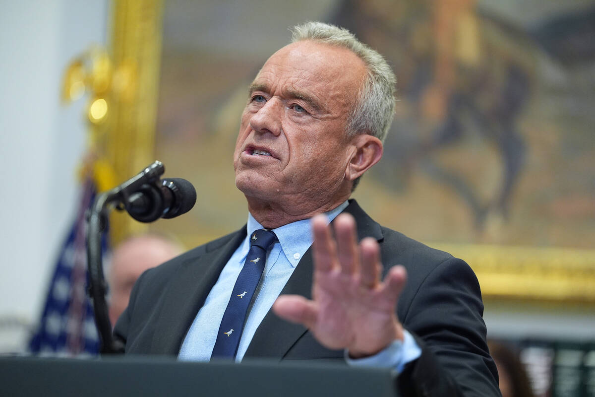 Secretary of Health and Human Services, Robert F. Kennedy, Jr., speaks during an event on presc ...