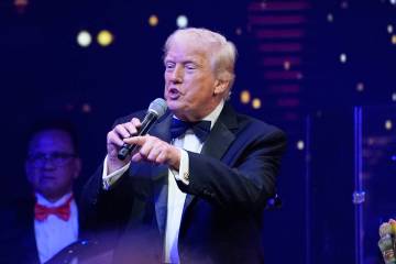 President Donald Trump speaks at a New Year's Eve celebration at his Mar-a-Lago club, Wedn ...