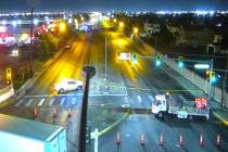 Police investigate a fatal crash Friday, Jan. 2, 2026, on East Craig Road near North Lamont Str ...