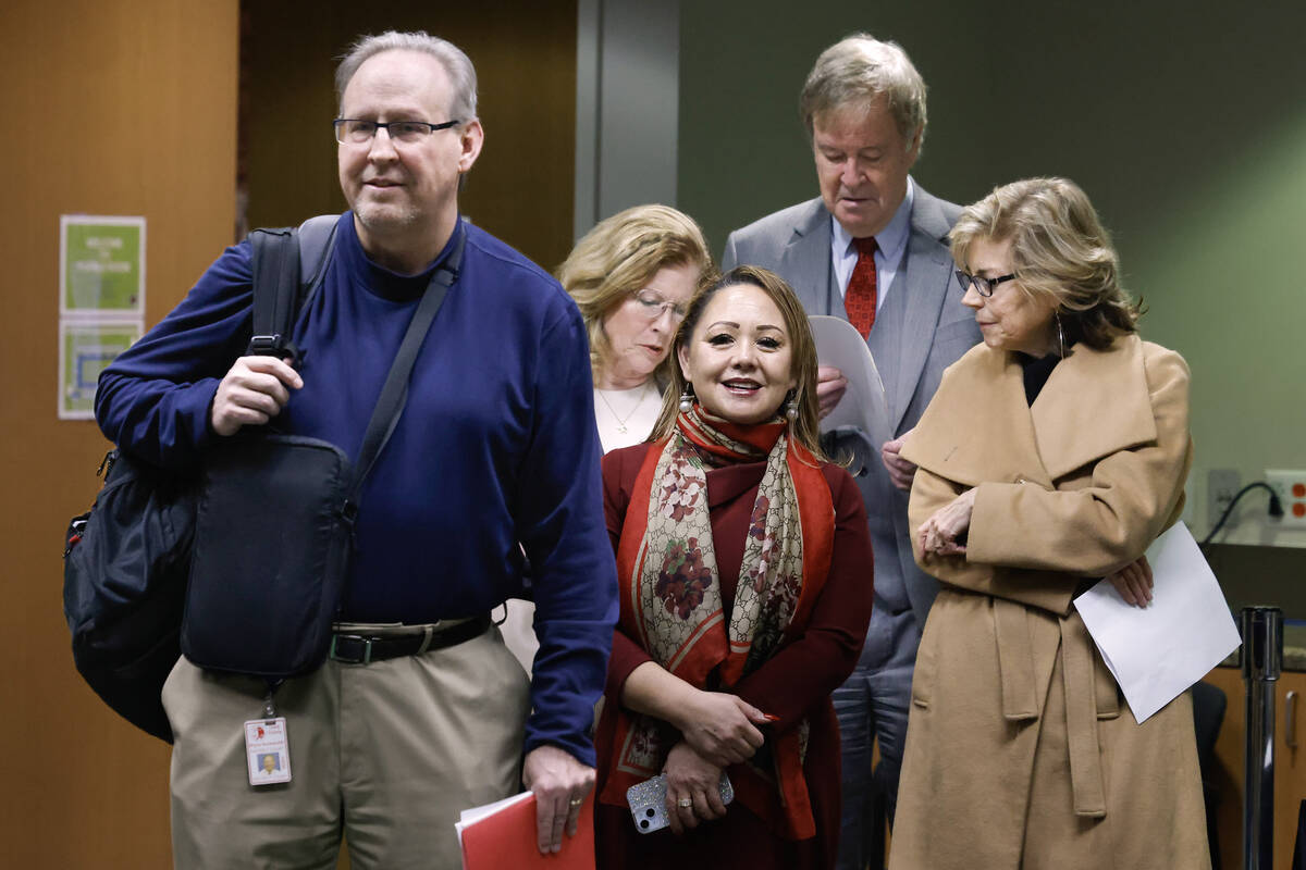 Judicial candidates, Judge Bryce Duckworth, left, Family Court Judge Mari Parlade, center, Judg ...