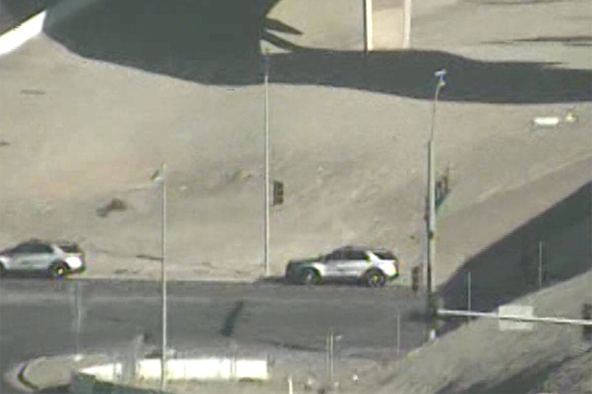 The Nevada Highway Patrol investigates a fatal crash Friday, Jan. 9, 2026, on Interstate 15 nea ...