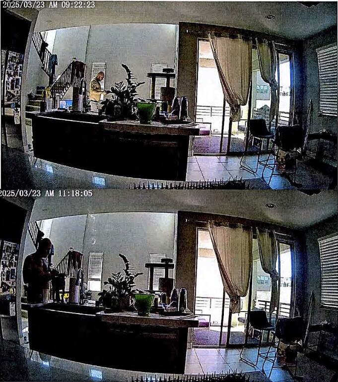 These images from an arrest report provided by the Las Vegas Metropolitan Police Department sho ...