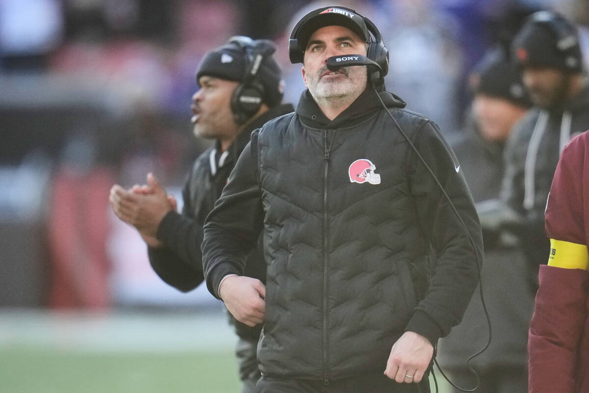 Cleveland Browns head coach Kevin Stefanski in the second half of an NFL football game against ...