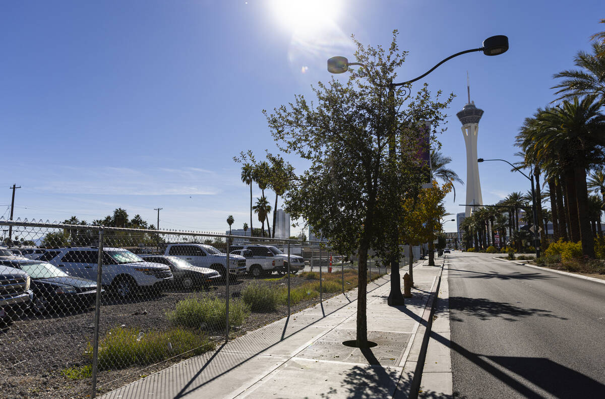 A vacant lot owned by the City of Las Vegas is seen at 1431 Las Vegas Blvd. South on Thursday, ...