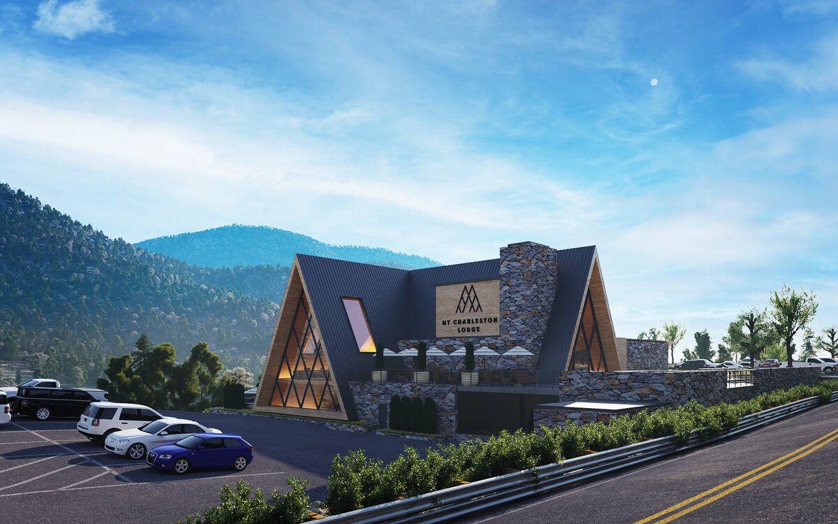 A rendering of the A-frame Mount Charleston Lodge that is under construction near Las Vegas. (S ...