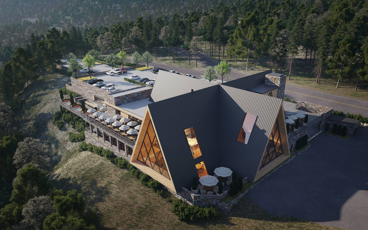 A rendering of the A-frame Mount Charleston Lodge that is under construction near Las Vegas. (S ...