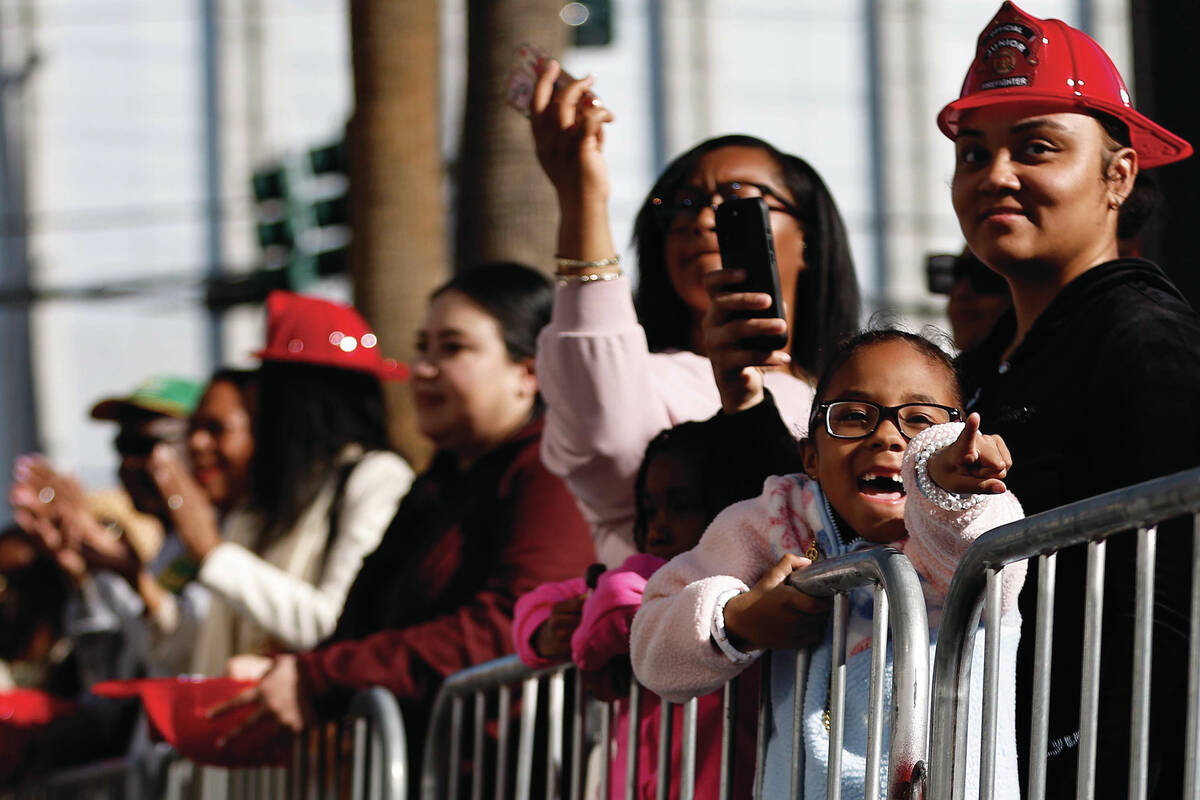 Attendees watch as the Dr. Martin Luther King Jr. parade makes its way down 4th Street Monday J ...