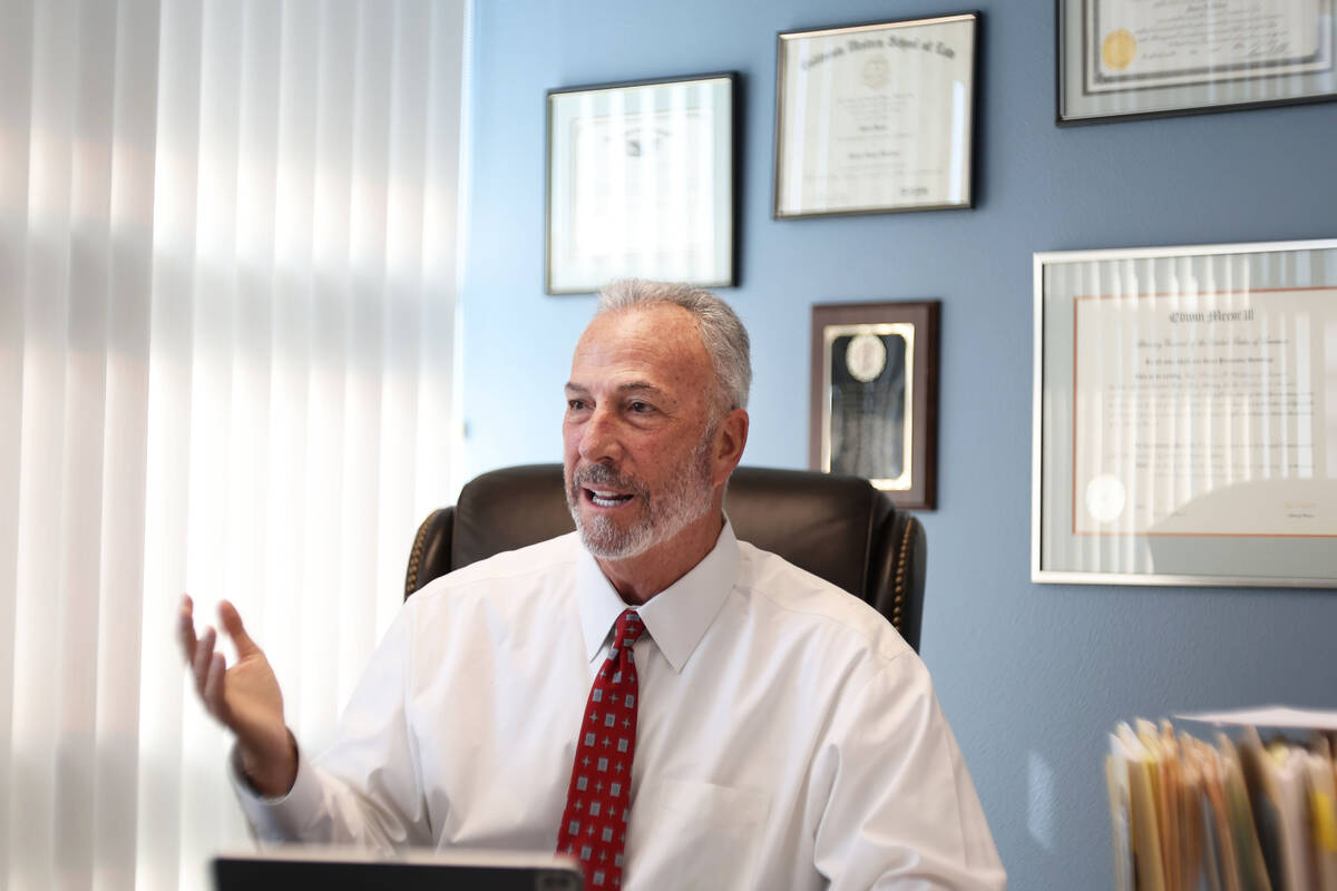 Clark County District Attorney Steve Wolfson speaks during an interview with the Review-Journal ...