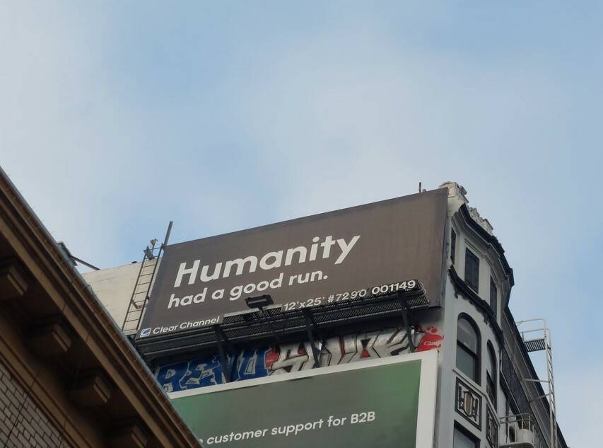 Advertisements in San Francisco for the "Stop Firing Humans" campaign from Abby Connect. (Abby ...