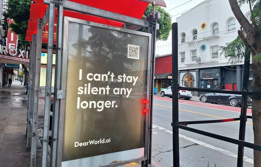 Advertisements in San Francisco for the "Stop Firing Humans" campaign from Abby Connect. (Abby ...