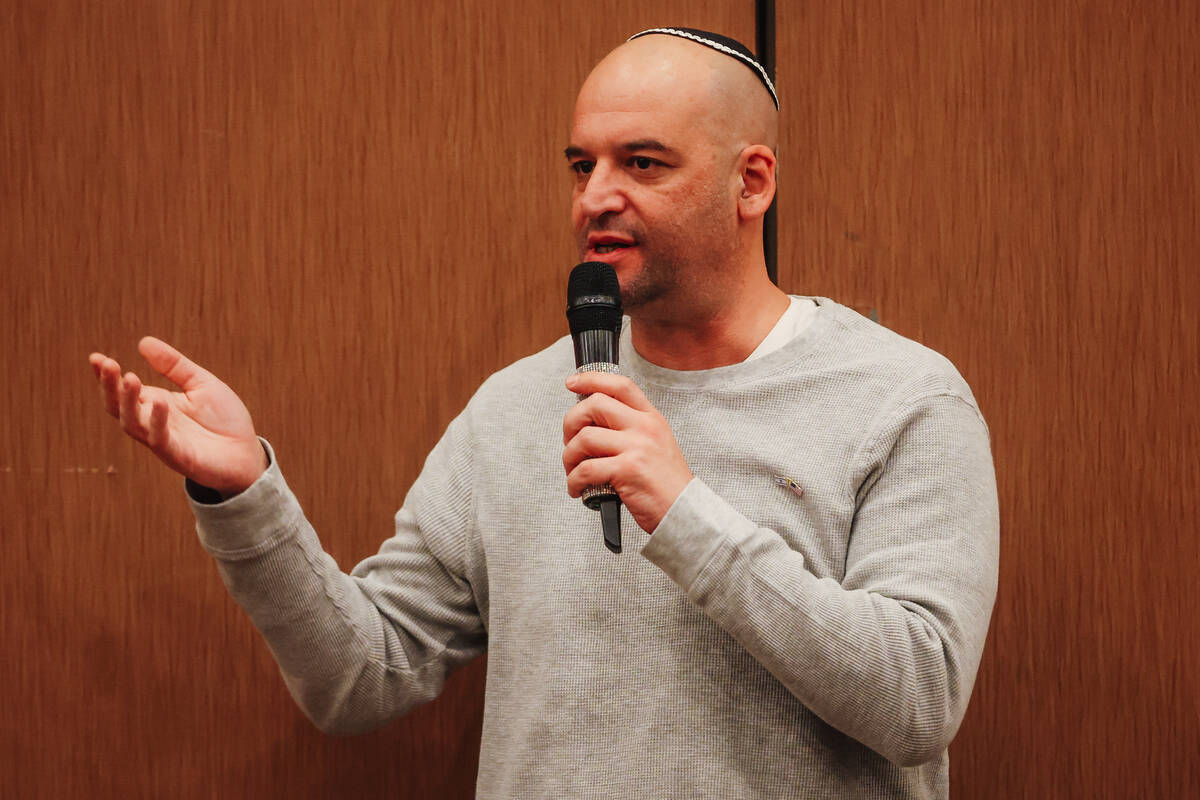 Yair Horn speaks about his experience being held hostage by Hamas at Congregation Ner Tamid Fri ...