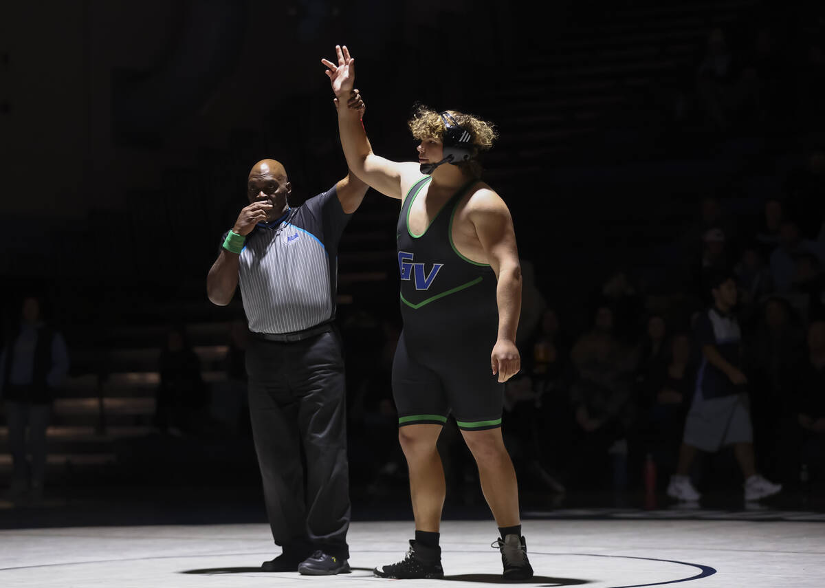 Green Valley’s Clayton Floyd wins based on a forfeit by Centennial during a high school ...