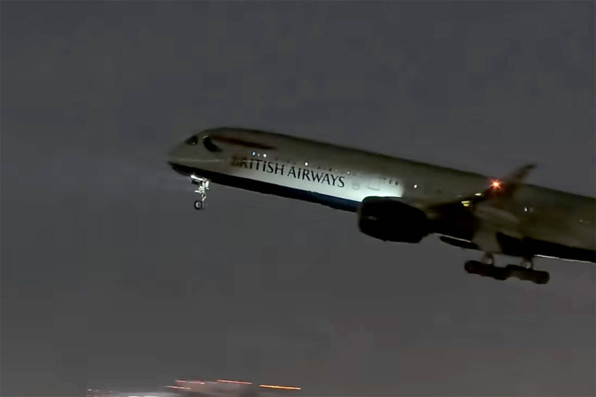 Watch: British Airways Airbus A350 loses tire after takeoff at Las Vegas airport