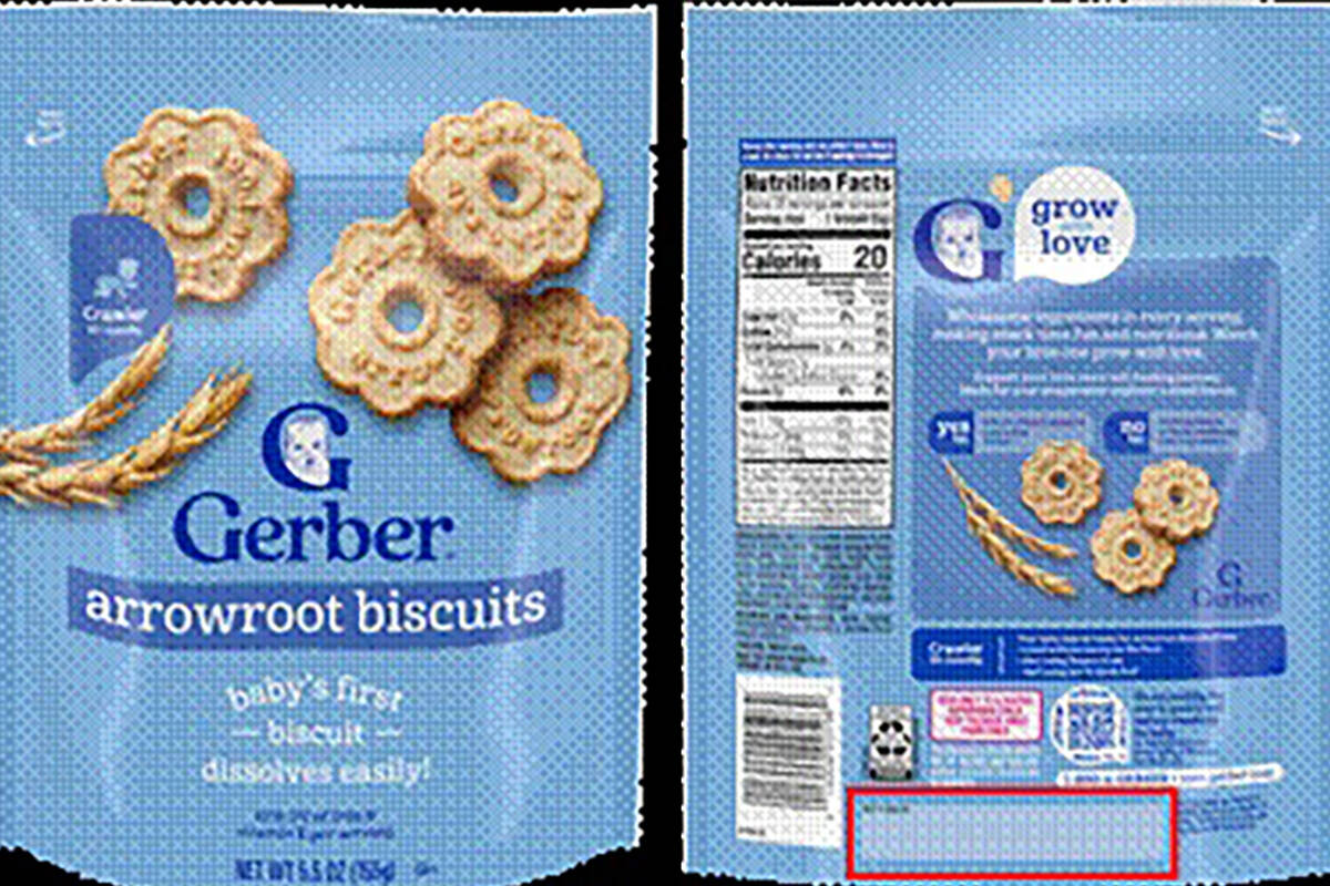 Gerber recalled 21 batches of Gerber Arrowroot Biscuits for babies nationwide because there’s ...