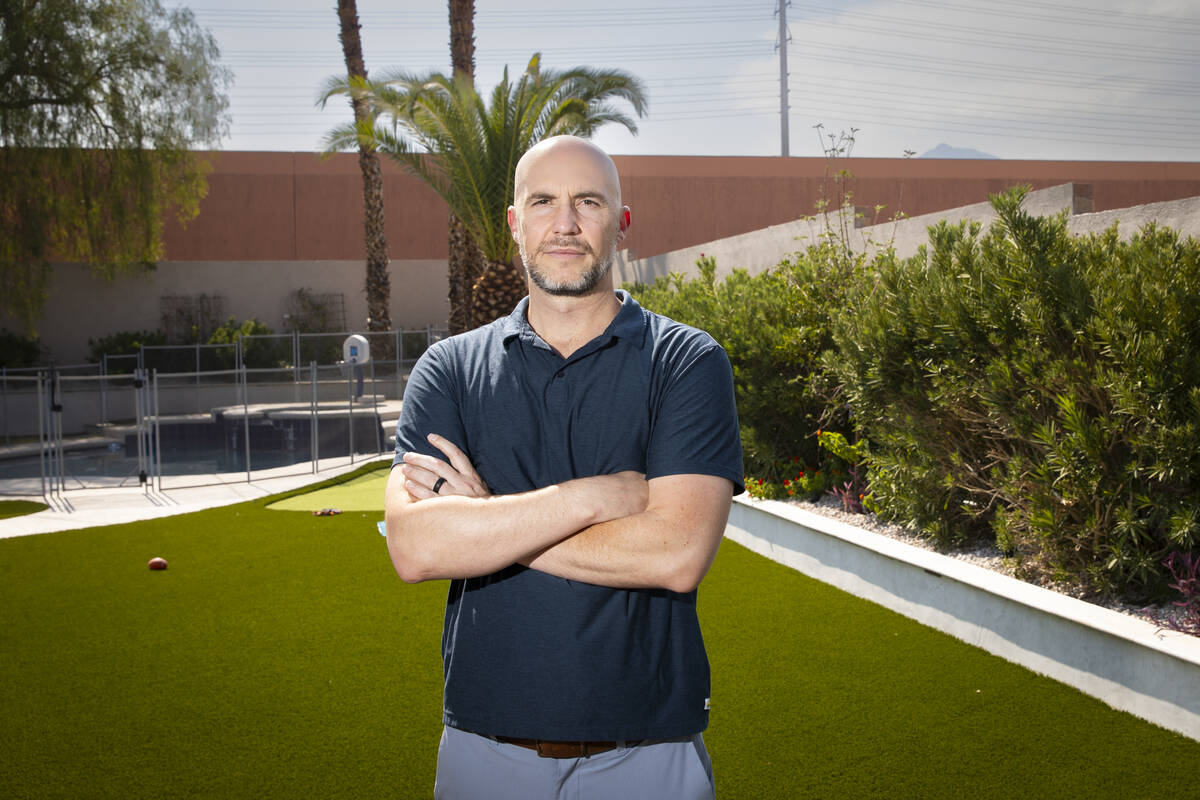 Sam Castor, a Summerlin attorney, poses for a portrait in the backyard of his home on Aug. 5, 2 ...