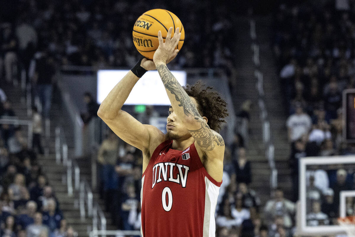UNLV guard Dra Gibbs-Lawhorn (0) takes a shot against UNR during their game at Lawlor Events Ce ...