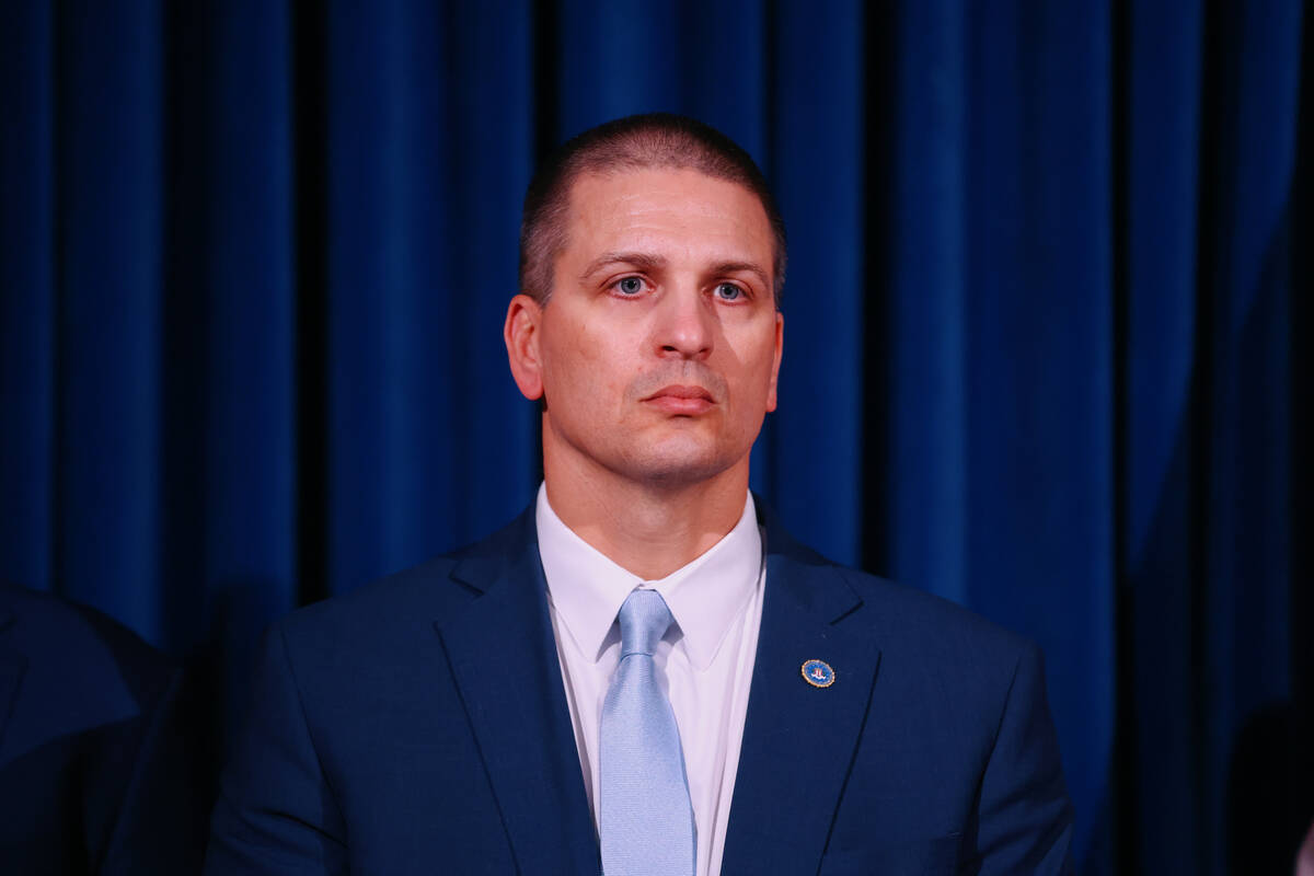 Christopher Delzotto, the special agent in charge of the FBI’s Las Vegas Office, attends ...