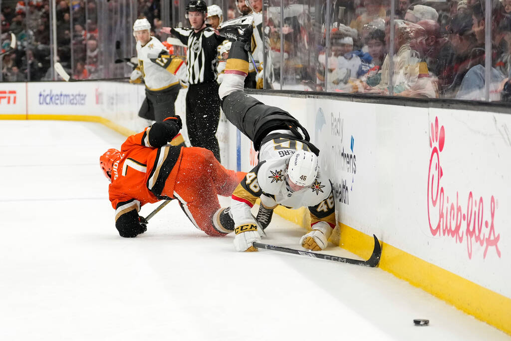 Vegas Golden Knights drop fifth straight, lose to Anaheim Ducks