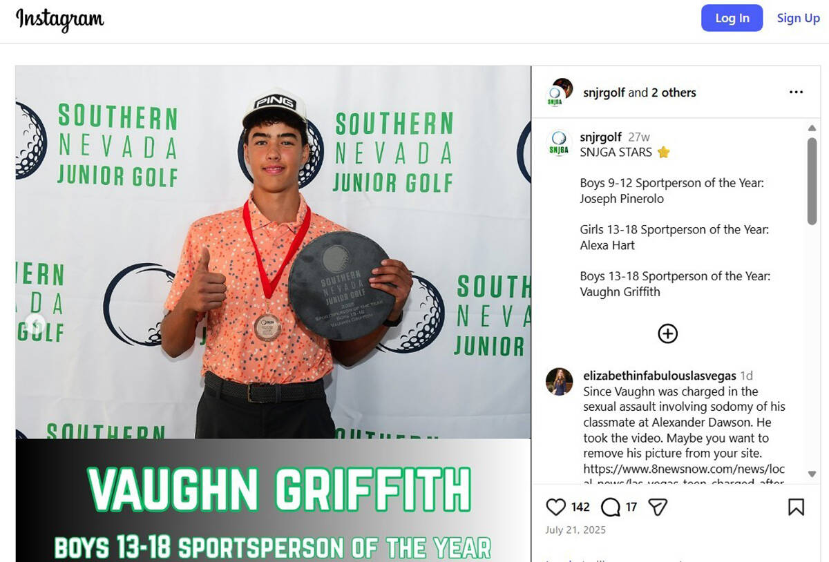 Summerlin teen , Vaughn Griffith , faces child pornography charge | Sex Crimes