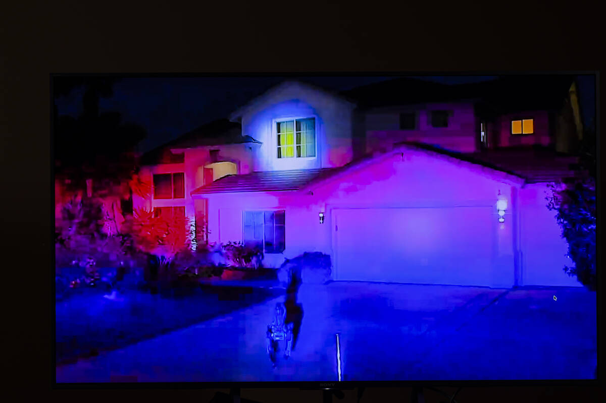 Footage of a robotic dog entering a home containing a possible biological lab is shown during a ...