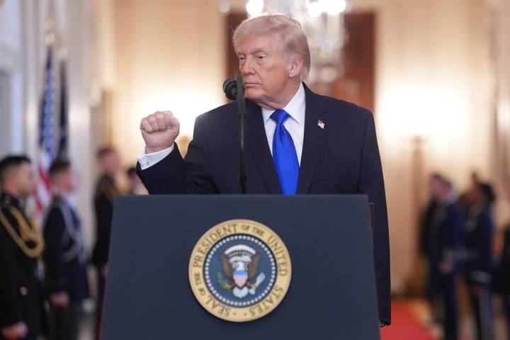 President Donald Trump during an event to proclaim "Angel Family Day" in the East Roo ...