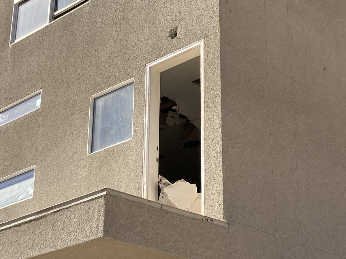 An unfinished townhouse complex at the corner of Fremont Street and Charleston Boulevard in Las ...