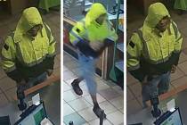 Police are seeking a man in connection with an armed robbery Saturday, March 28, 2026, at a bus ...
