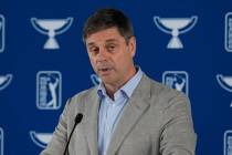 FILE - PGA Tour CEO Brian Rolapp speaks at the Tour Championship golf tournament, Wednesday, Au ...