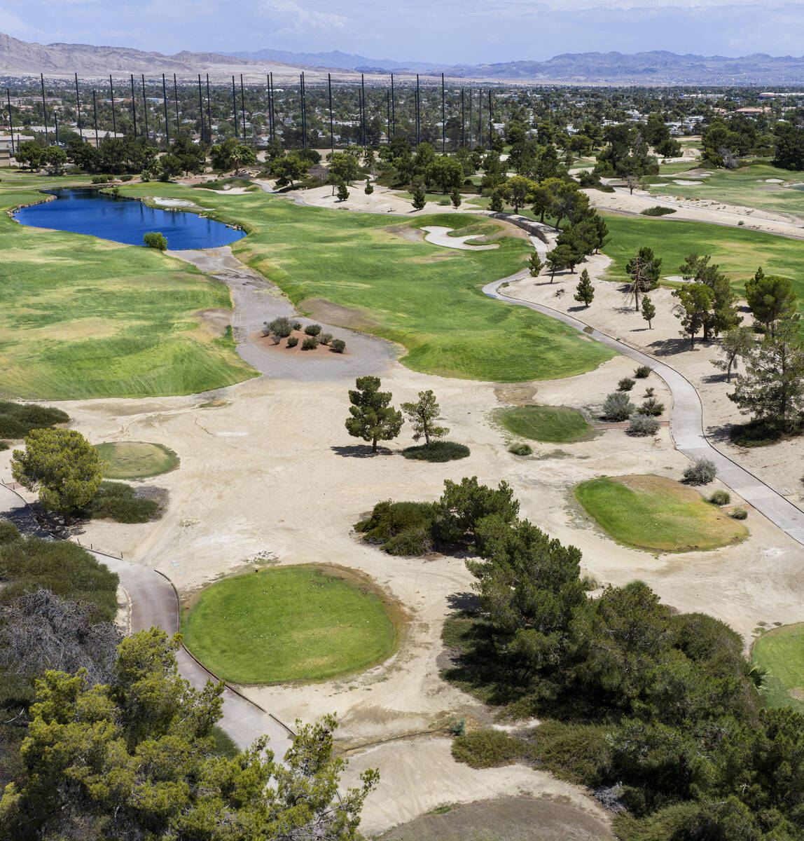The closed Desert Pines Golf Club is seen, on Monday, July 13, 2026, in Las Vegas. The Golf Clu ...