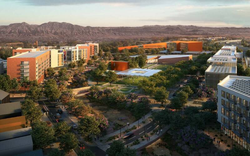 A rendering of the planned affordable housing community to take place of Desert Pines Golf Club ...