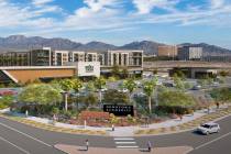 A rendering of a new sign that will be installed near Whole Foods at Downtown Summerlin is seen ...