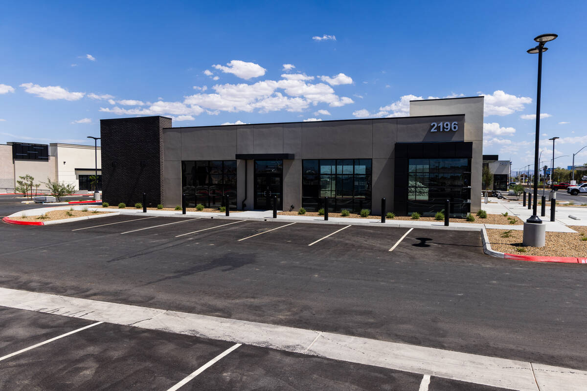 Newly constructed buildings are seen in a plaza at the Southeast corner of Rancho Drive and Lak ...