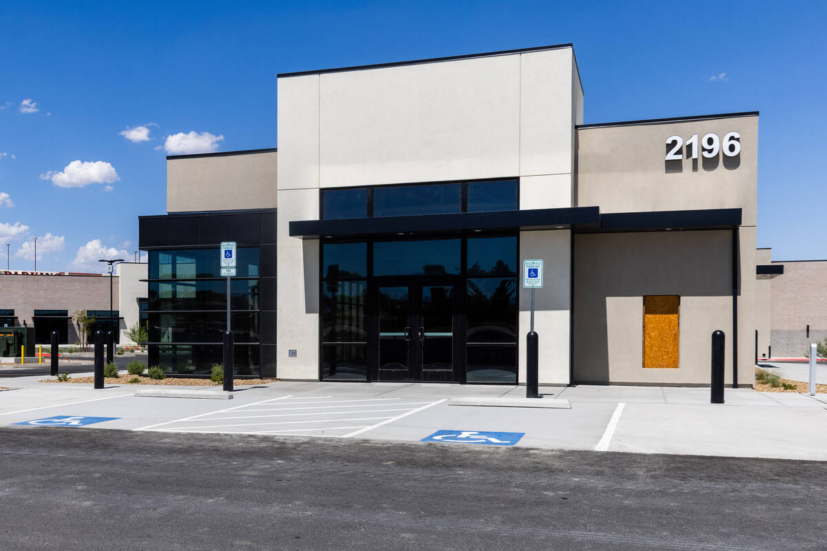Newly constructed buildings are seen in a plaza at the Southeast corner of Rancho Drive and Lak ...