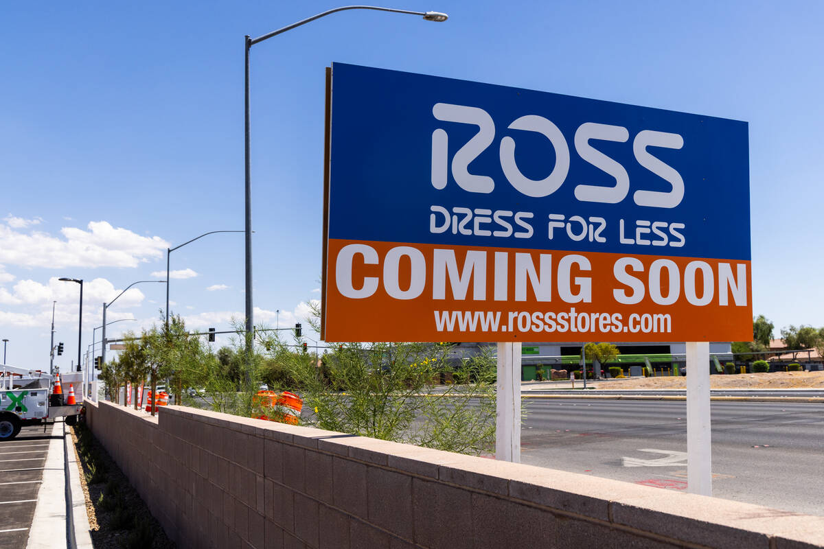 A sign indicating the site of a future Ross Dress For Less is seen at a plaza at the southeast ...