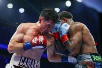 William Zepeda and Lamont Roach Jr. face off during the WBC Lightweight Title bout on Saturday, ...