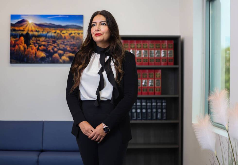 Assemblymember Cinthia Zermeño Moore is photographed at the Nevada Legislature Office Buil ...