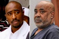 Rapper Tupac Shakur attends a voter registration event in South Central Los Angeles on Aug. 15, ...