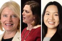 Republican Nevada Assemblymember Heidi Kasama, left, and Democrat Minja Yan, right, who won the ...
