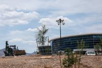 Construction continues on the Haas Automation plant on Friday, Aug. 28, 2026, along the west si ...