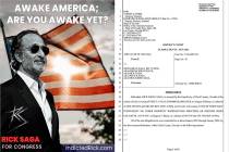 At left, a screenshot from former congressional candidate Rick Saga's website, indictedrick.com ...