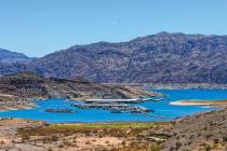 The original marina area is far uphill at the Callville Bay Marina at the Lake Mead National Re ...