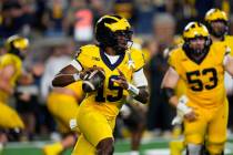 Michigan quarterback Bryce Underwood (19) throws against Western Michigan during the second hal ...