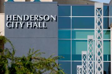 Henderson City Hall pictured, on Thursday, July 25, 2024. (Bizuayehu Tesfaye/Las Vegas Review-J ...