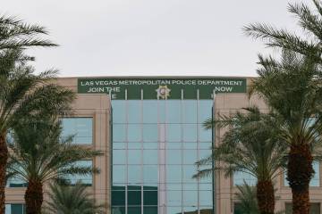 The Metropolitan Police Department headquarters on Thursday, Aug. 28, 2025 in Las Vegas. (Liv P ...
