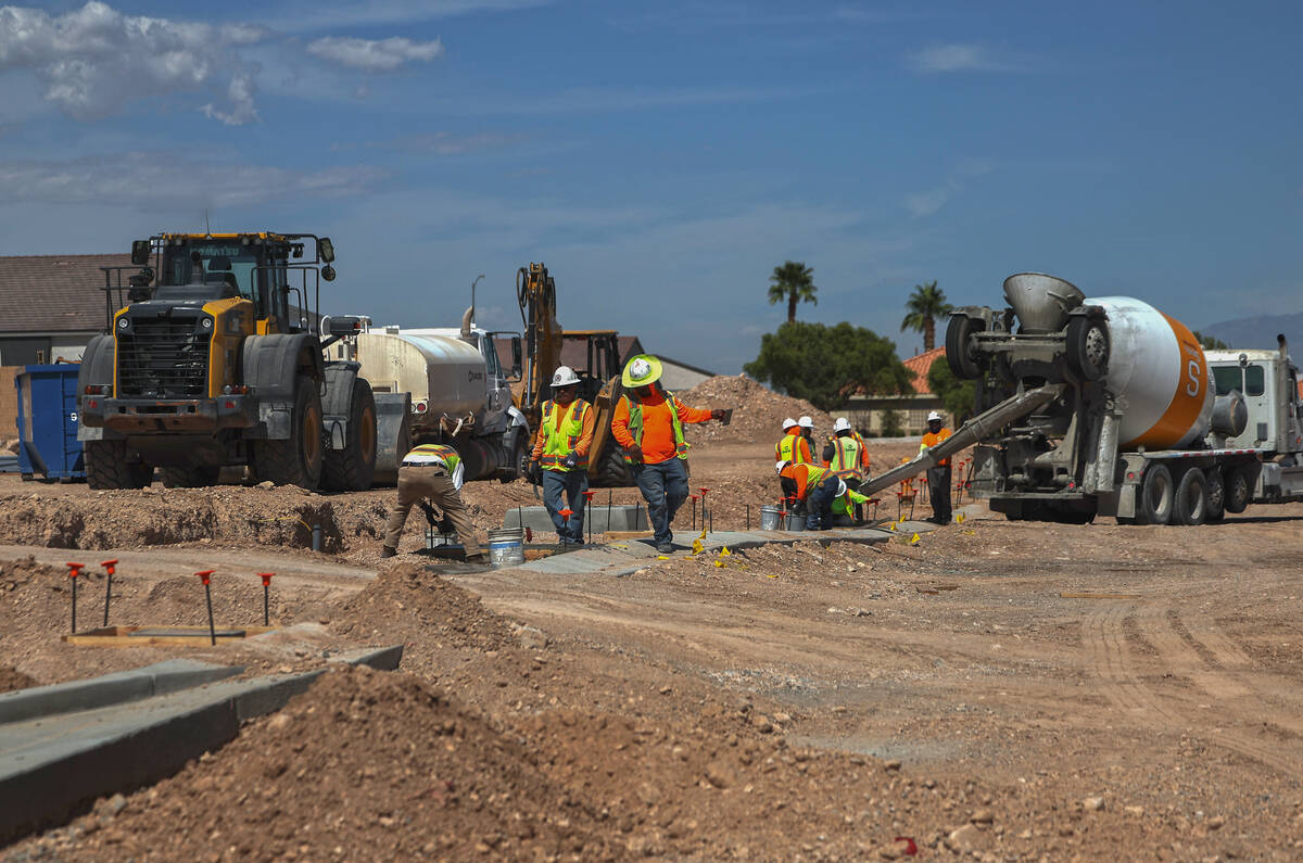 Work underway at the future Lennar at Pebble Grove community in Las Vegas in late September 2026, one of the projects still moving forward as permits slow