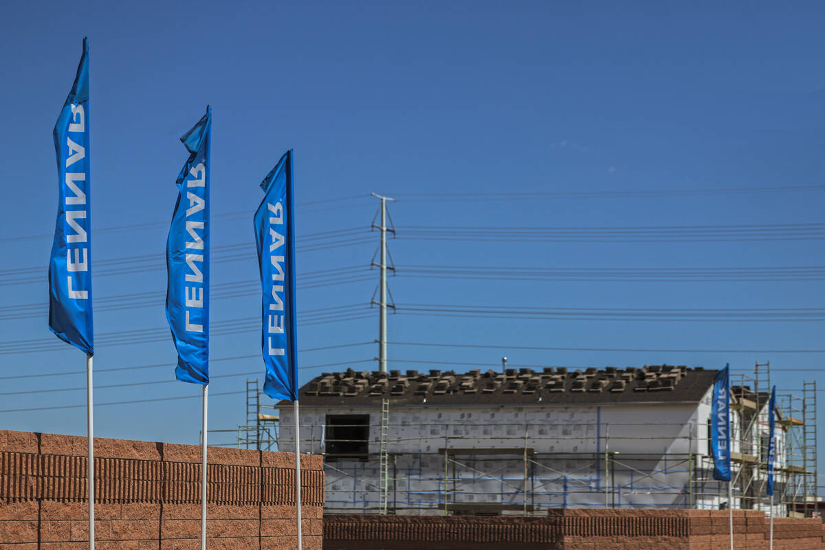 Construction crews working at the future site of Lennar at Pebble Grove in Las Vegas on Sept. 25, 2026, as Southern Nevada builders pull fewer new-home permits