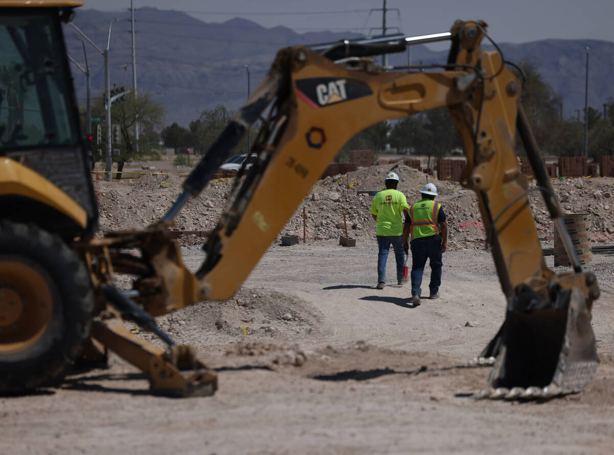 Homes under construction at Lennar at The West End in North Las Vegas in May 2026, part of a valley-wide slowdown in new-home starts